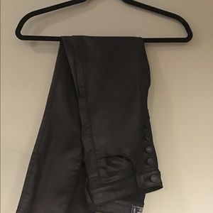 Black faux leather pants